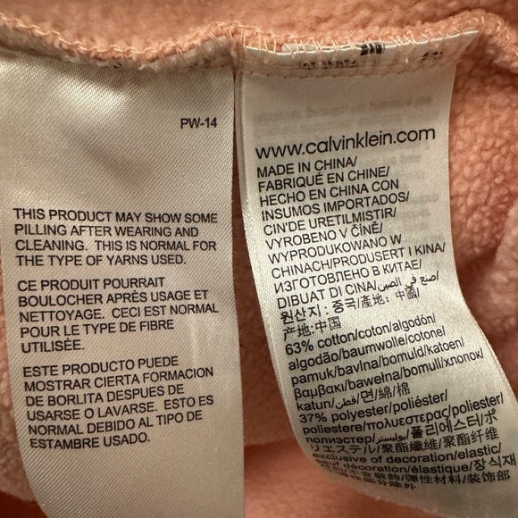 Pink Coral Calvin Klein Jeans Sweatshirt Size M - Picture 3 of 7
